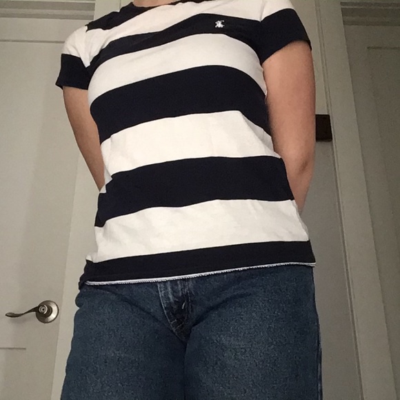 navy and white striped shirt - Picture 2 of 2